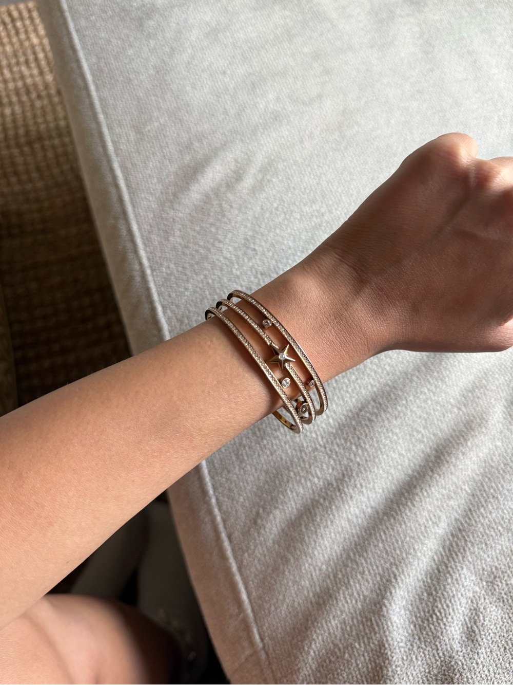 Michael Kors Rose Gold Pavé Star Cuff Bracelet